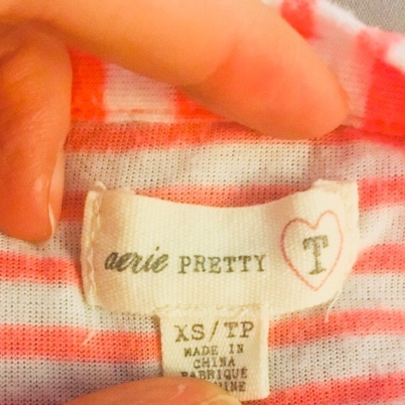 Aerie Orange and White Striped Pretty T Top - Picture 5 of 5